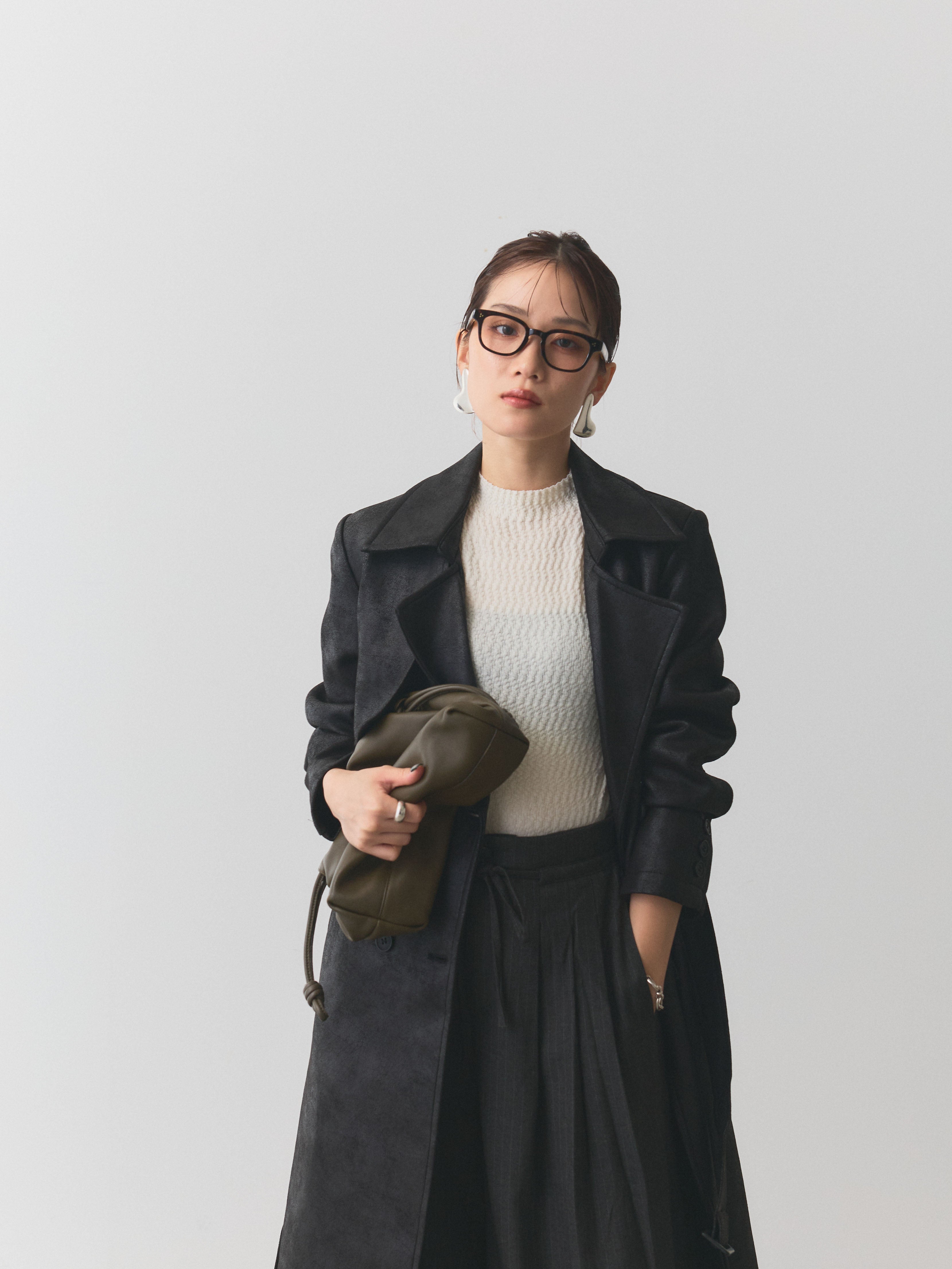 予約]ヴィンテージレザートレンチコート/ブラック – Lumier