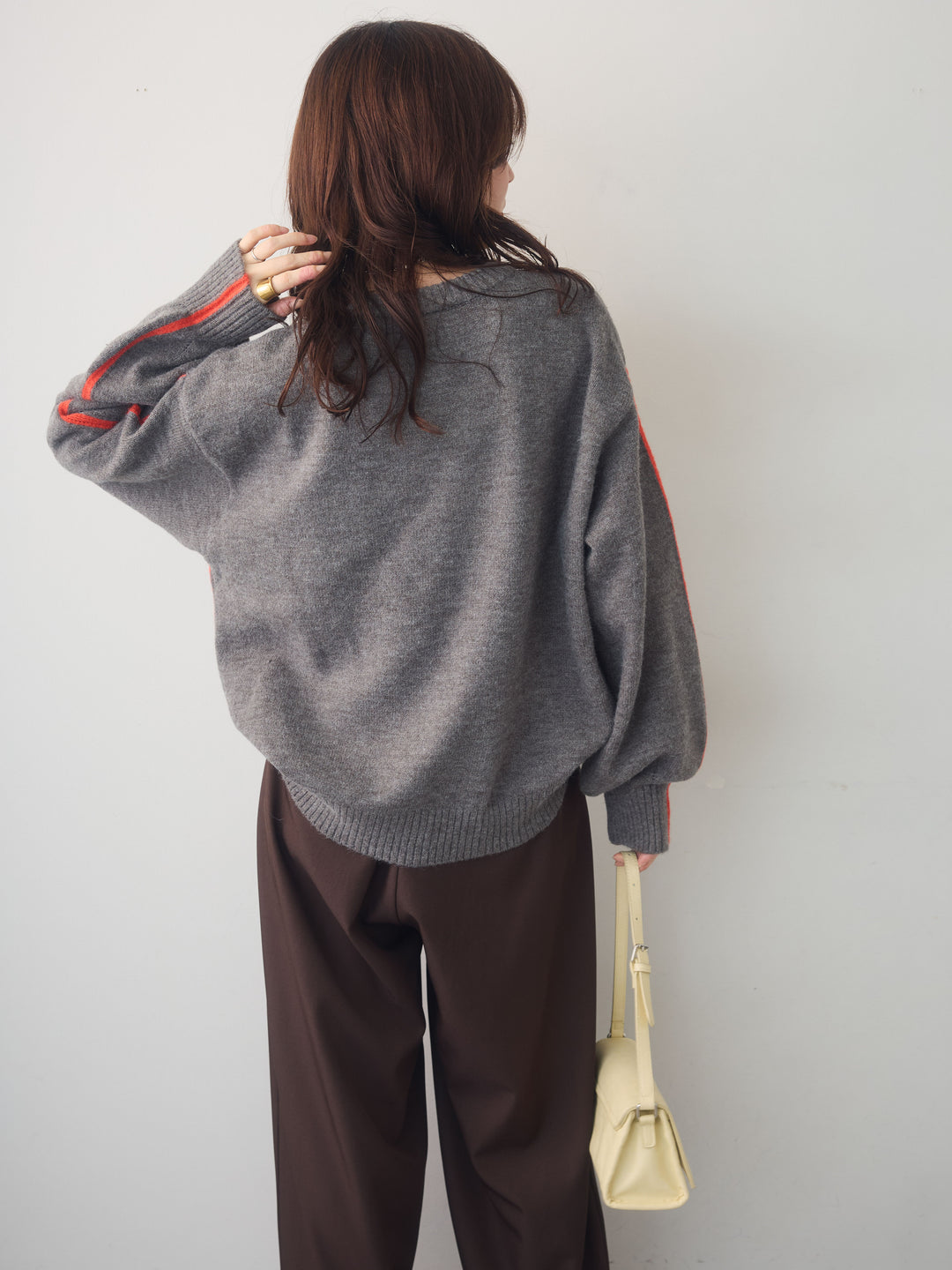 [SET]アルパカタッチサイドバイカラーニットプルオーバー+アルパカタッチサイドバイカラーニットプルオーバー(2set)