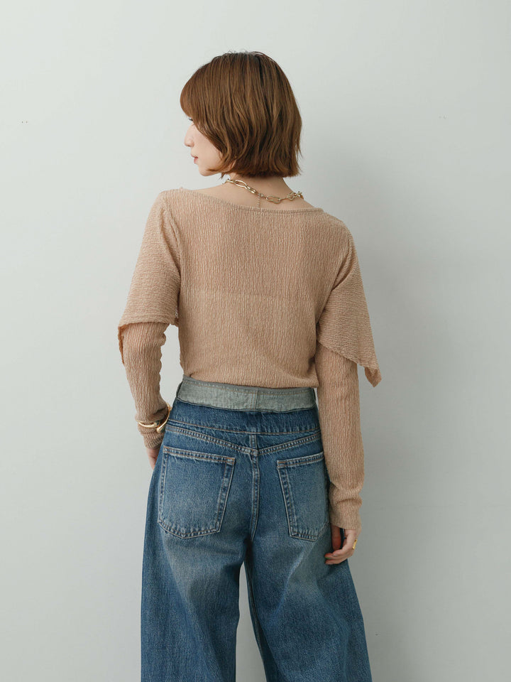 [SET]レースケープデザイントップス+選べるアクセセット(2set)