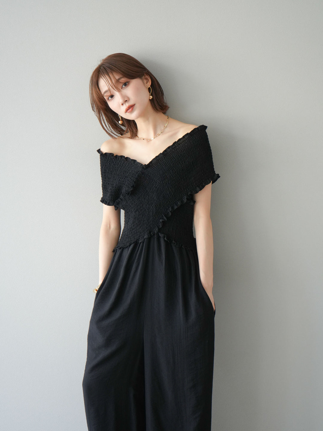 [SET]シャーリングクロスサロペット+シャーリングクロスサロペット(2set)