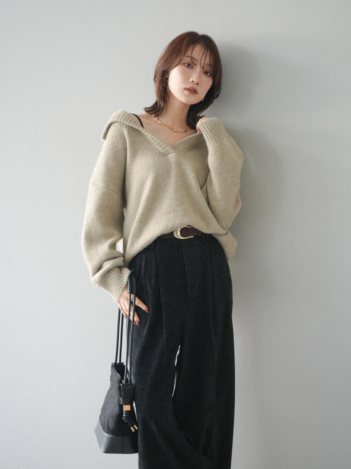 [SET]スキッパーニットプルオーバー+選べるアクセセット(2set)