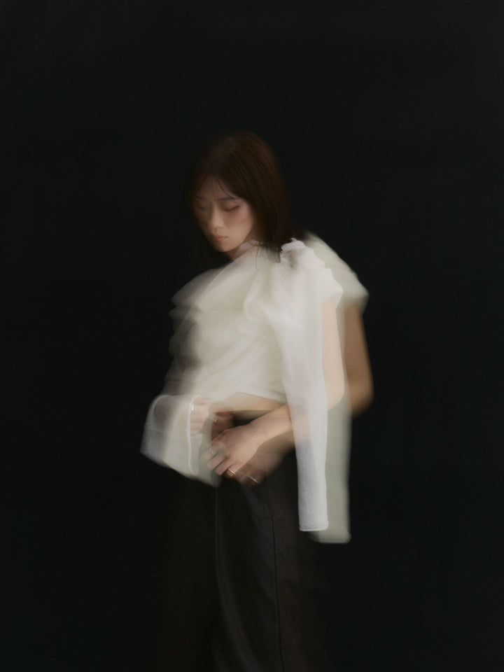 [予約]オフショルシアーニットプルオーバー/ホワイト