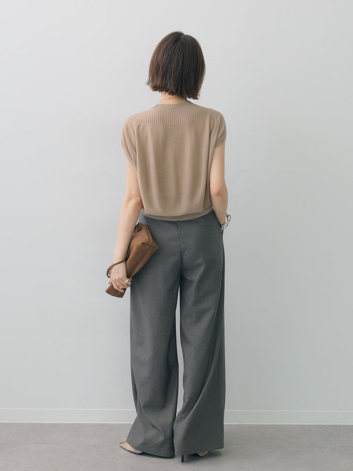[SET]ベルトデザインツータックドレープワイドパンツ+ベルトデザインツータックドレープワイドパンツ(2set)