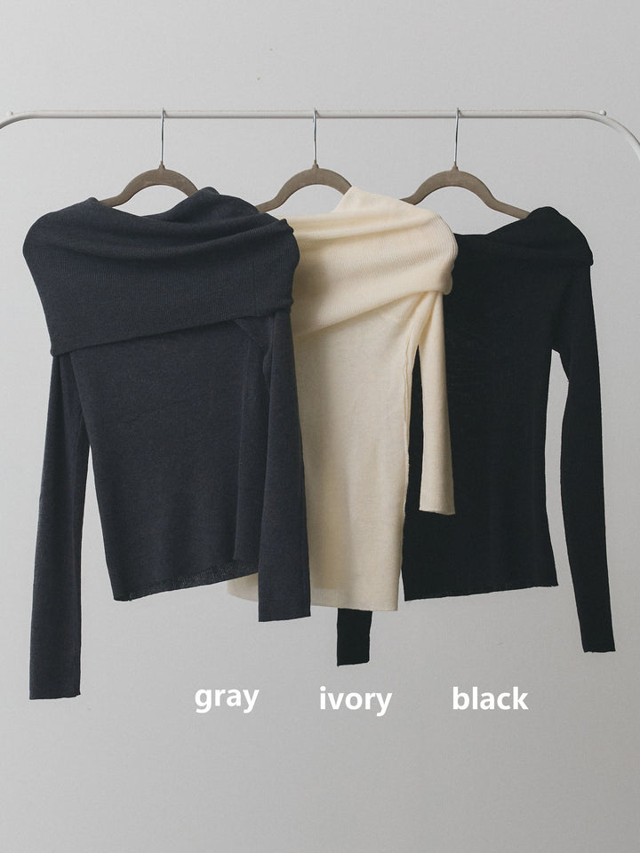 【Allure】[SET]オフショルニットトップス+オフショルニットトップス(2set)