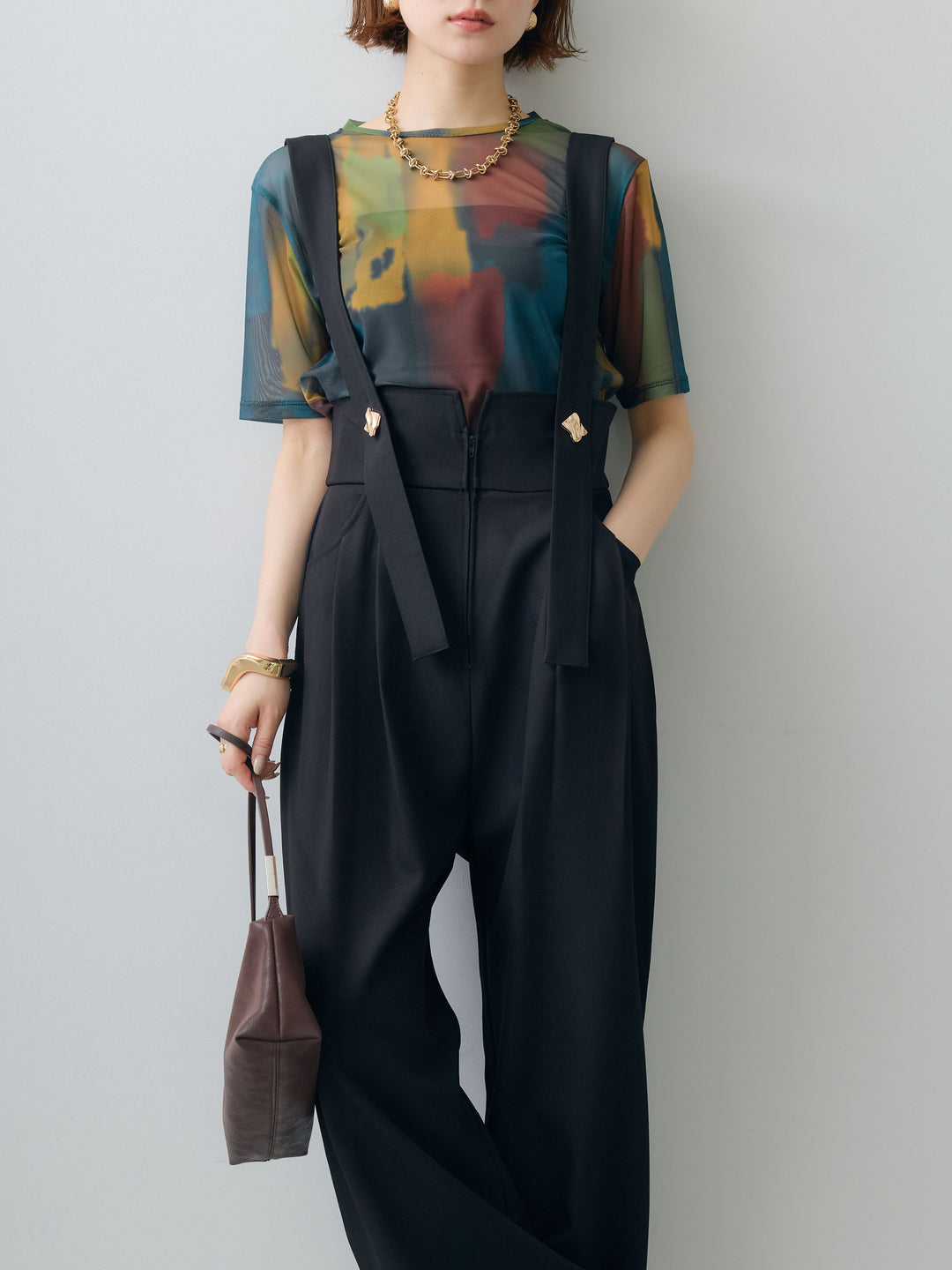 [SET]水彩アートシアーTシャツ+選べるアクセセット(2set)