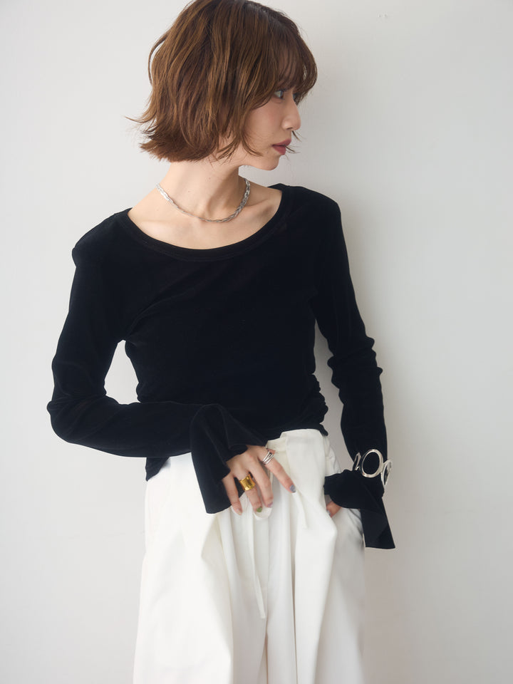 [SET]バックレースベロアトップス+バックレースベロアトップス(2set)