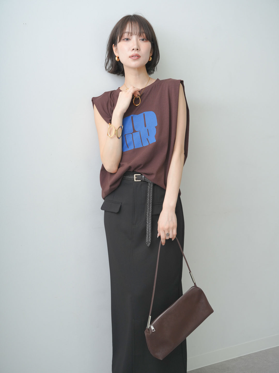 [先行販売！]ショルダータックノースリーブオーバーTEE+ショルダータックノースリーブオーバーTEE(2set)