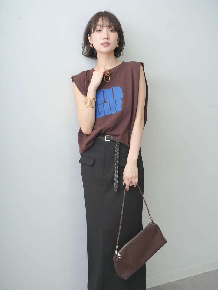 [先行販売！]ショルダータックノースリーブオーバーTEE+ショルダータックノースリーブオーバーTEE(2set)