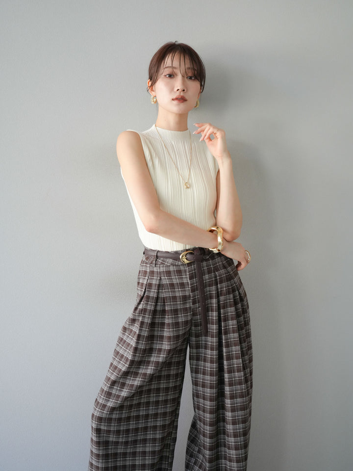 [予約]スリーブレスランダムリブニットトップス/アイボリー