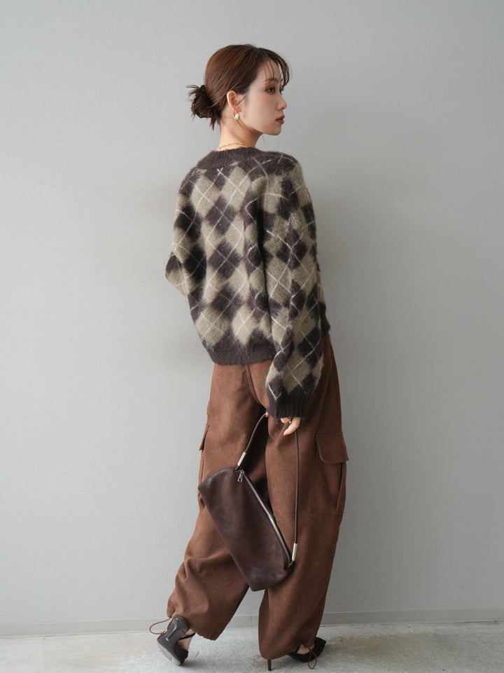 [予約]ベルト付コーデュロイカーゴパンツ/brown