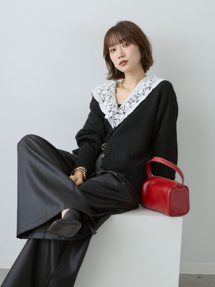 [SET]モヘアレースショールカラーカーディガン+モヘアレースショールカラーカーディガン(2set)