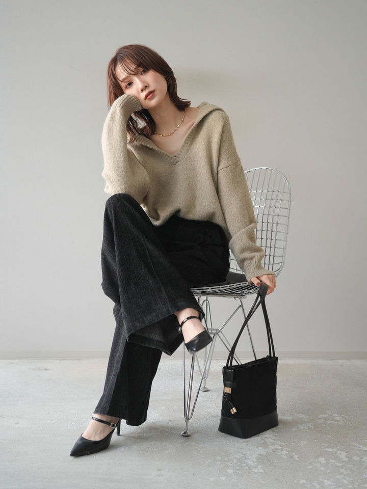 [SET]スキッパーニットプルオーバー+選べるアクセセット(2set)