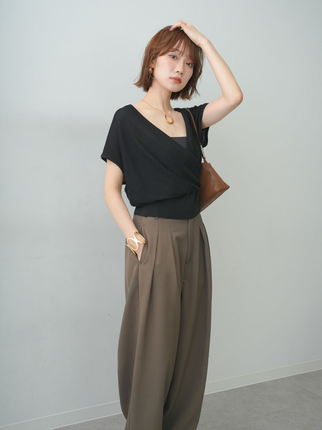[SET]カシュクールフレンチニットトップス+カシュクールフレンチニットトップス(2set)
