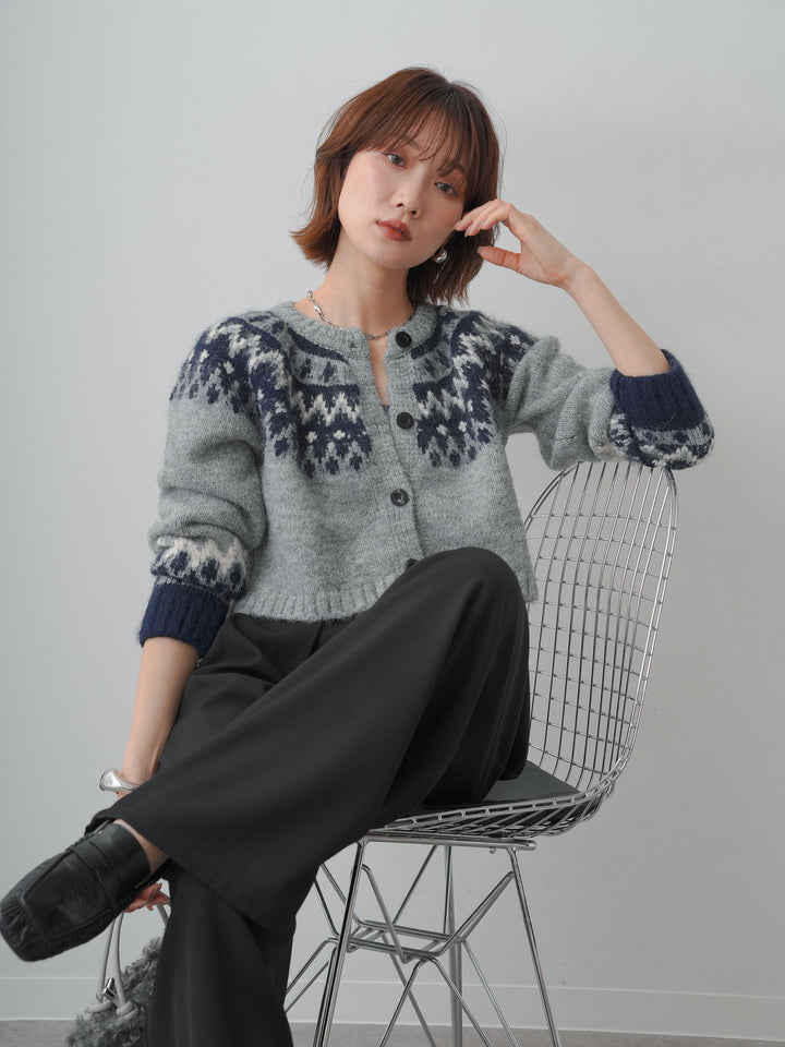 [SET]ノルディッククロップニットカーディガン+ノルディッククロップニットカーディガン(2set)