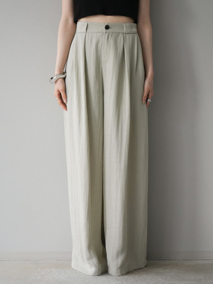 [套裝] 亞麻質感腰帶背心和褲子套裝（2 組）