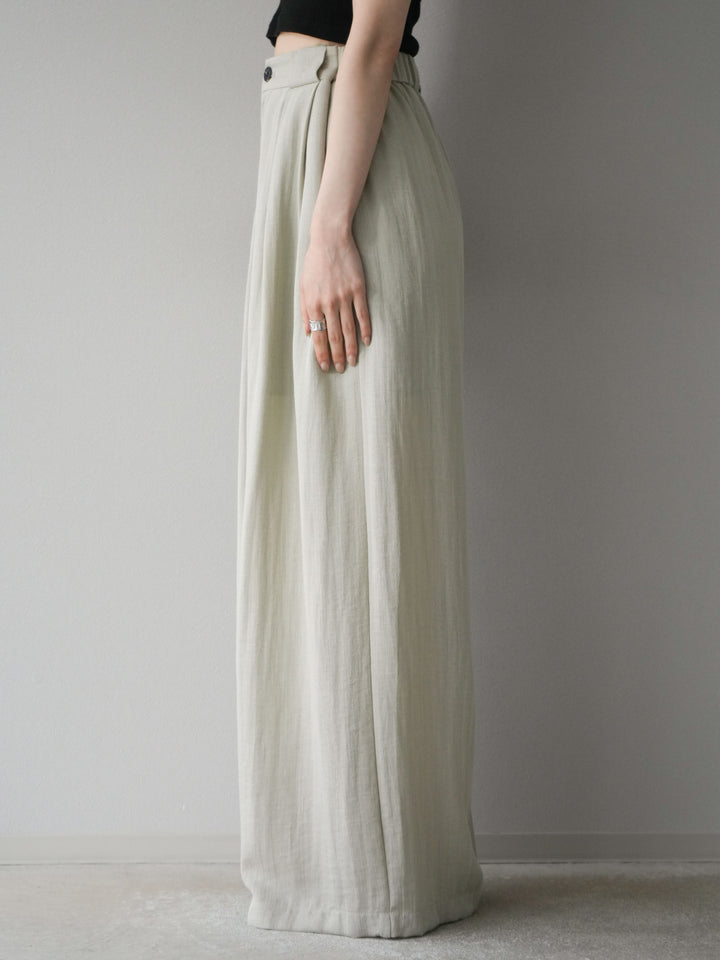 [套裝] 亞麻質感腰帶背心和褲子套裝（2 組）