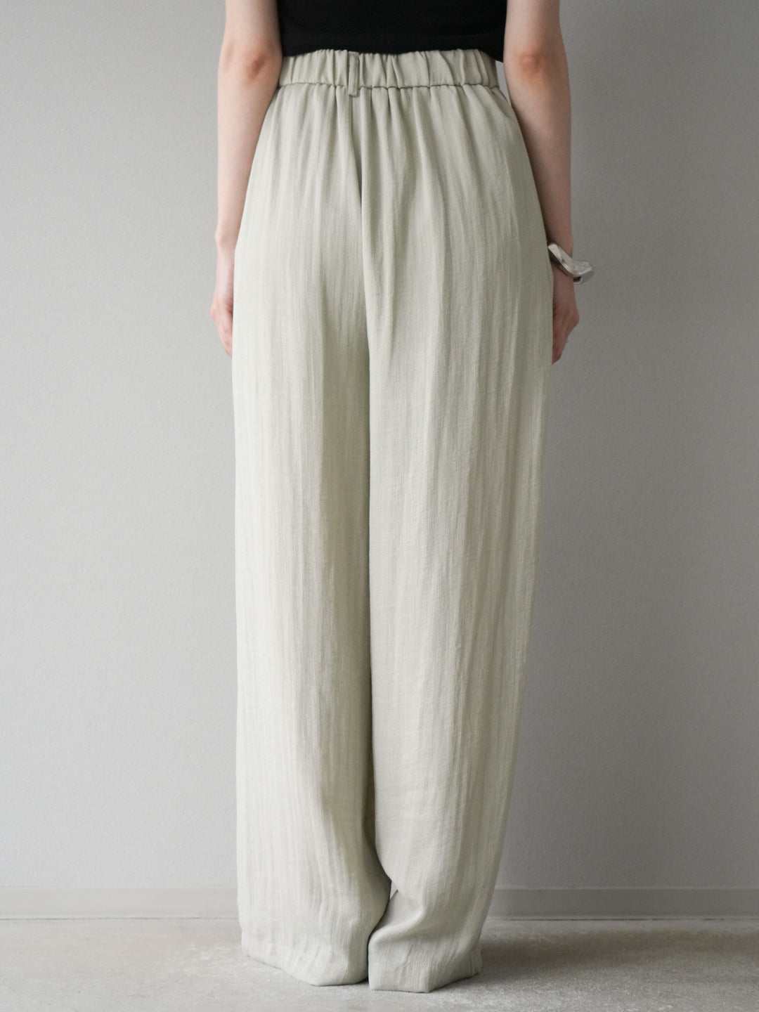 [套裝] 亞麻質感腰帶背心和褲子套裝（2 組）