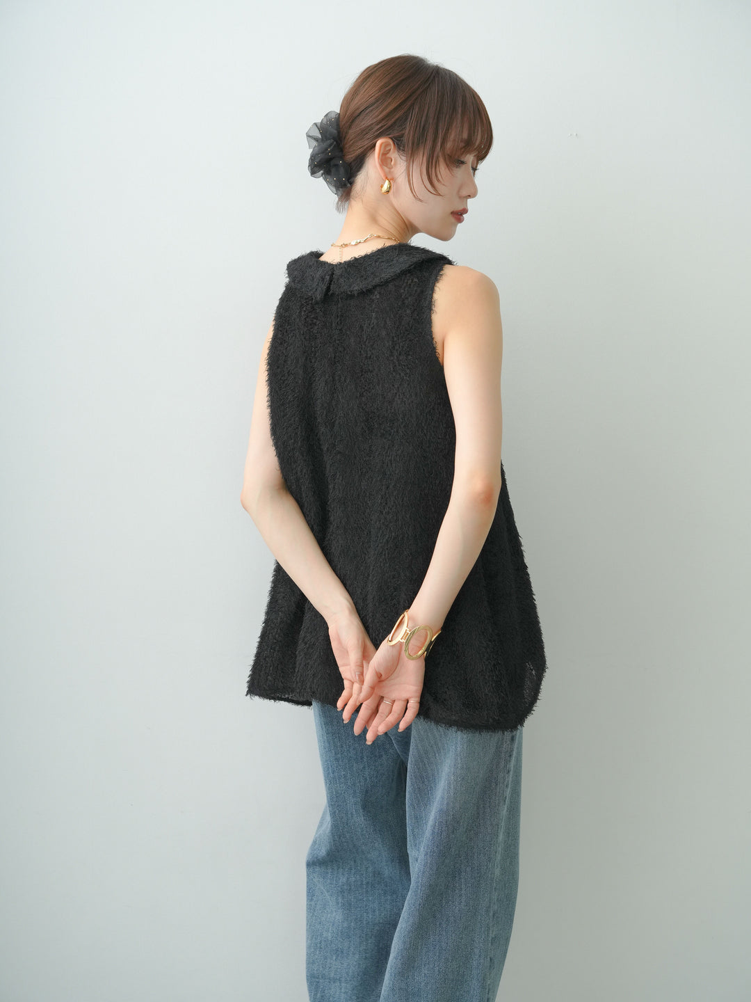 [予約]フェザータッチノースリフレアトップス/black
