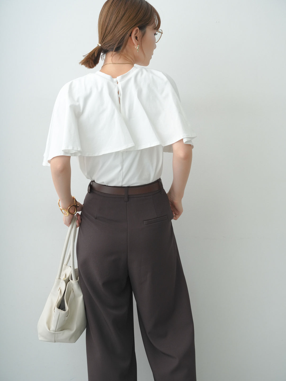 [SET]前後2wayケープTEE+選べるアクセセット(2set)