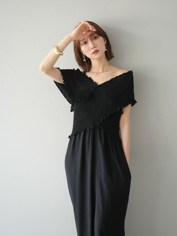 [SET]シャーリングクロスサロペット+シャーリングクロスサロペット(2set)