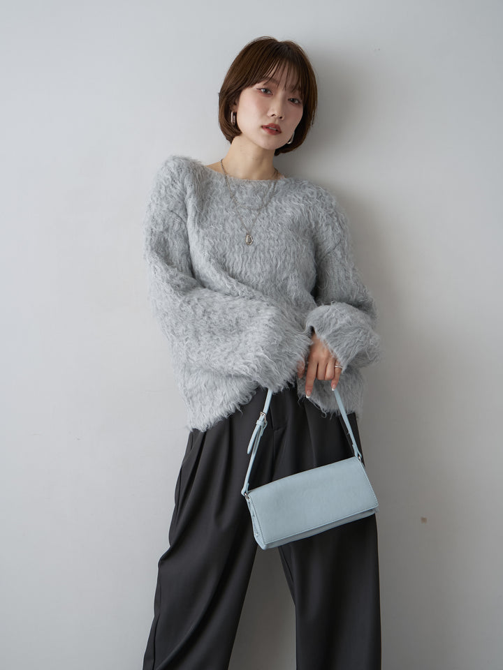 [予約]フェザーシャギーボックスプルオーバー/gray