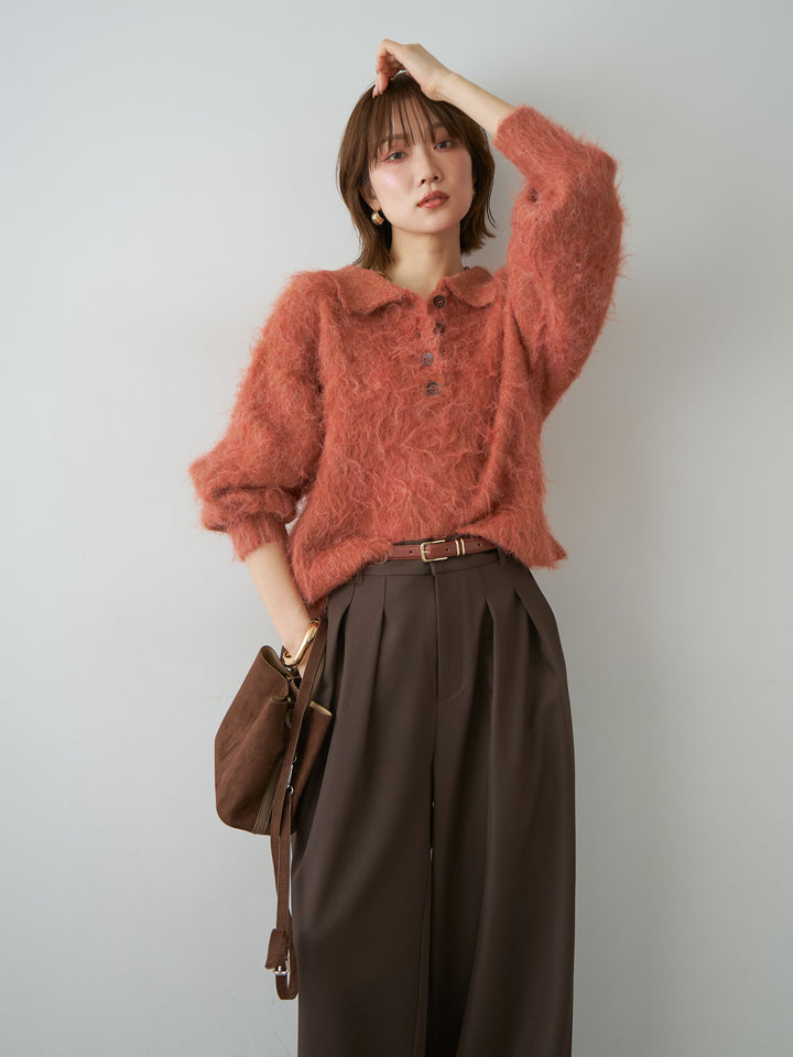 [SET]ヘンリーシャギーニットトップス+ヘンリーシャギーニットトップス(2set)