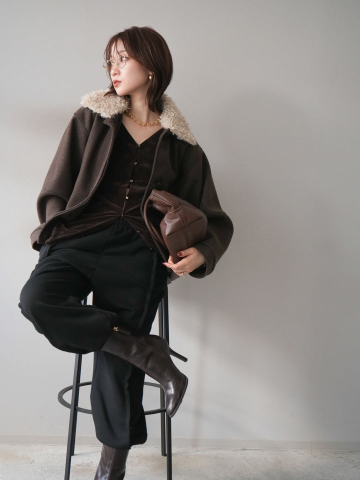 [予約]ロービングボアえりブルゾン/brown