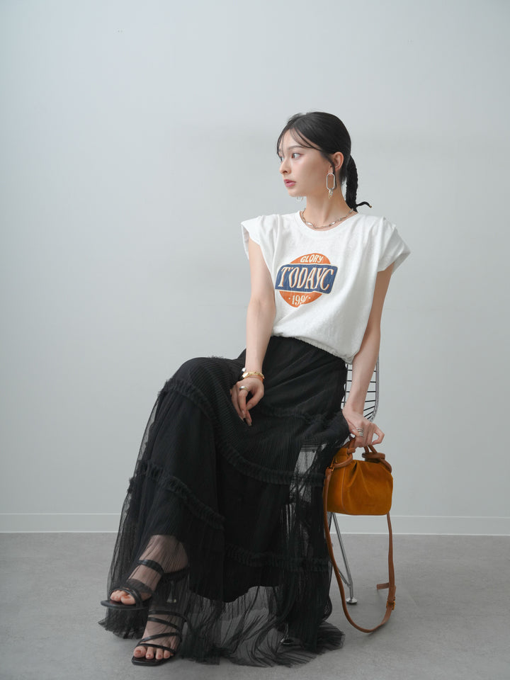 [SET]ヴィンテージロゴドロストTEE+ホイップチュールティアードフレアスカート(2set)