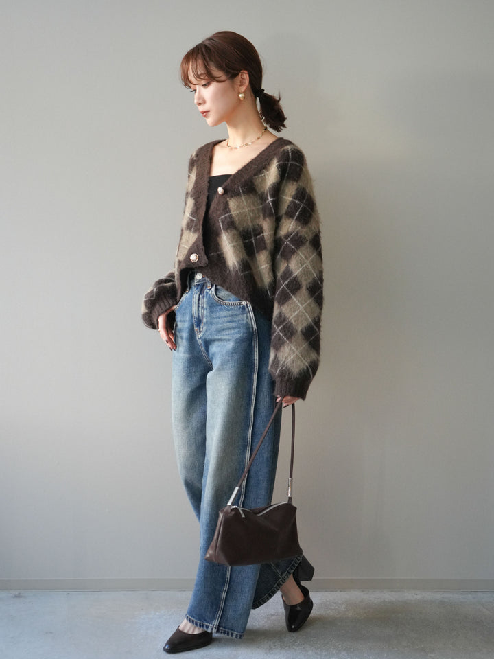 [予約]サイド切替カーブデニムパンツ/blue