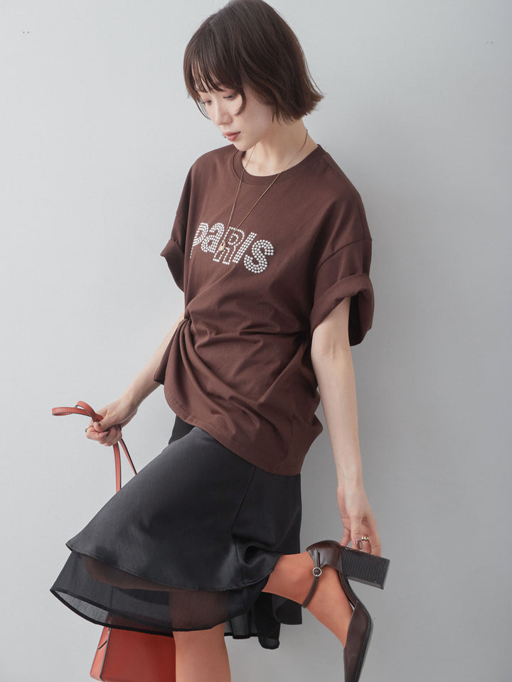 [予約]スタッズロゴTEE/brown