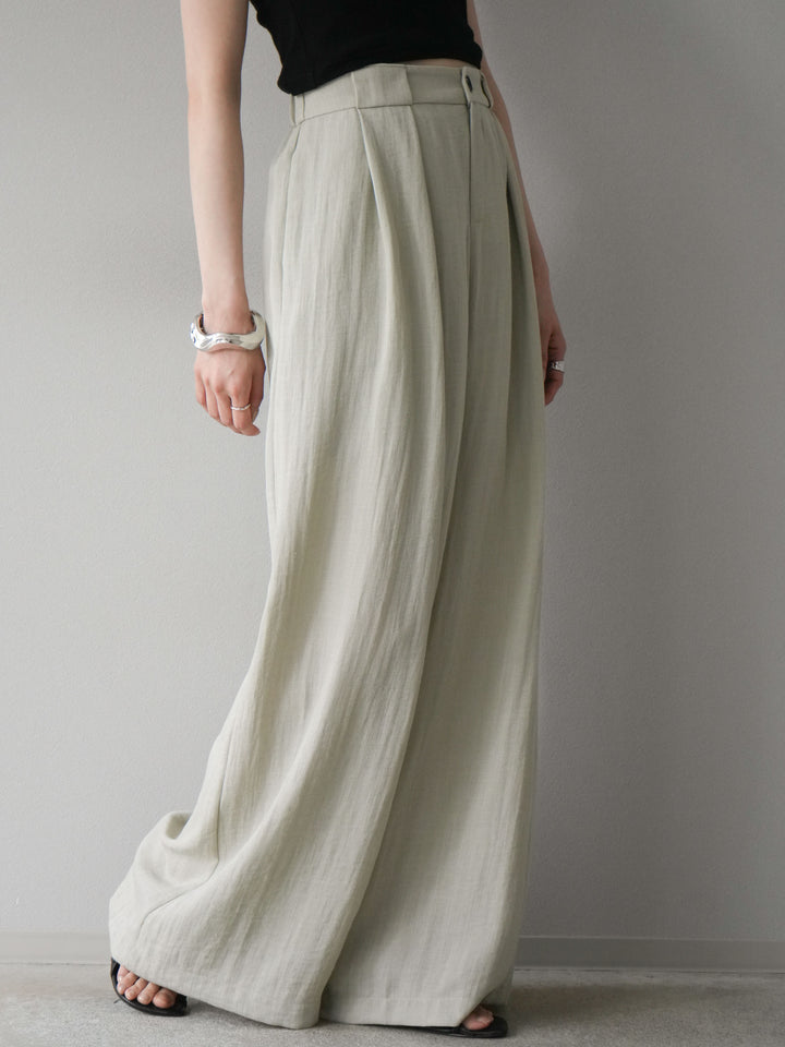 [套裝] 亞麻質感腰帶背心和褲子套裝（2 組）