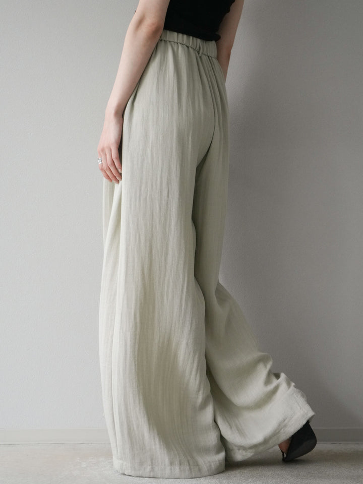 [套裝] 亞麻質感腰帶背心和褲子套裝（2 組）