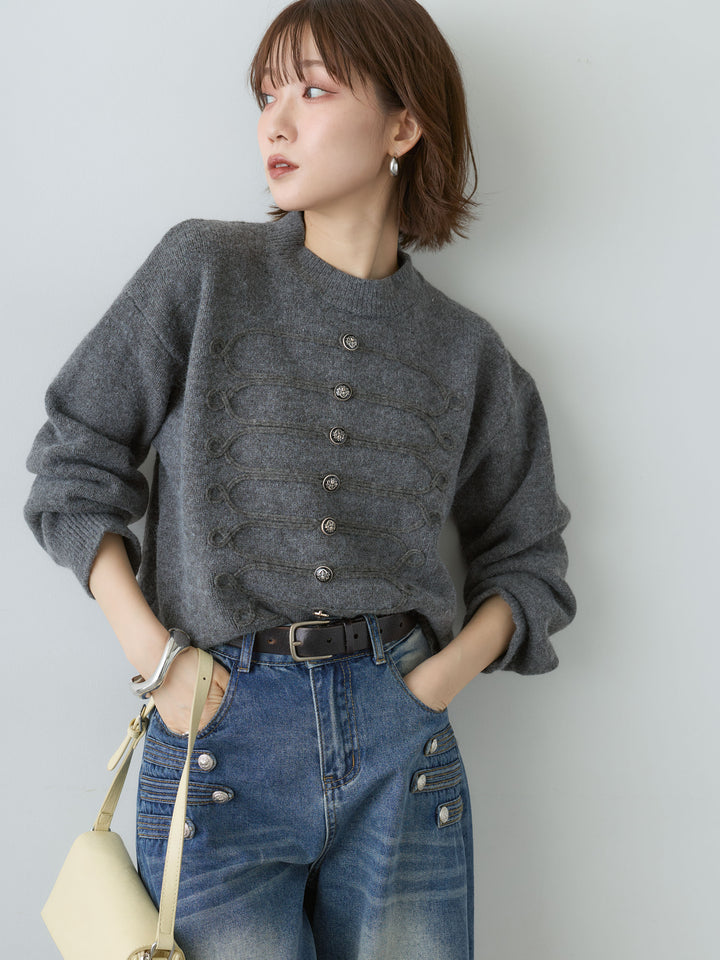 [SET]ナポレオンニットプルオーバー+ナポレオンカーブデニム(2set)