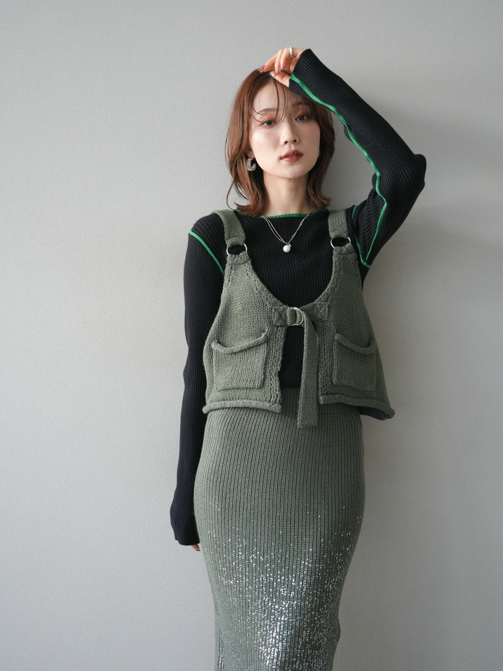[予約]ニットビスチェ/ashgreen