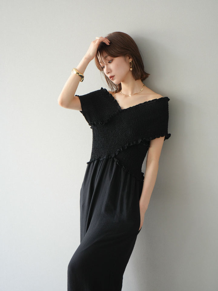 [SET]シャーリングクロスサロペット+シャーリングクロスサロペット(2set)