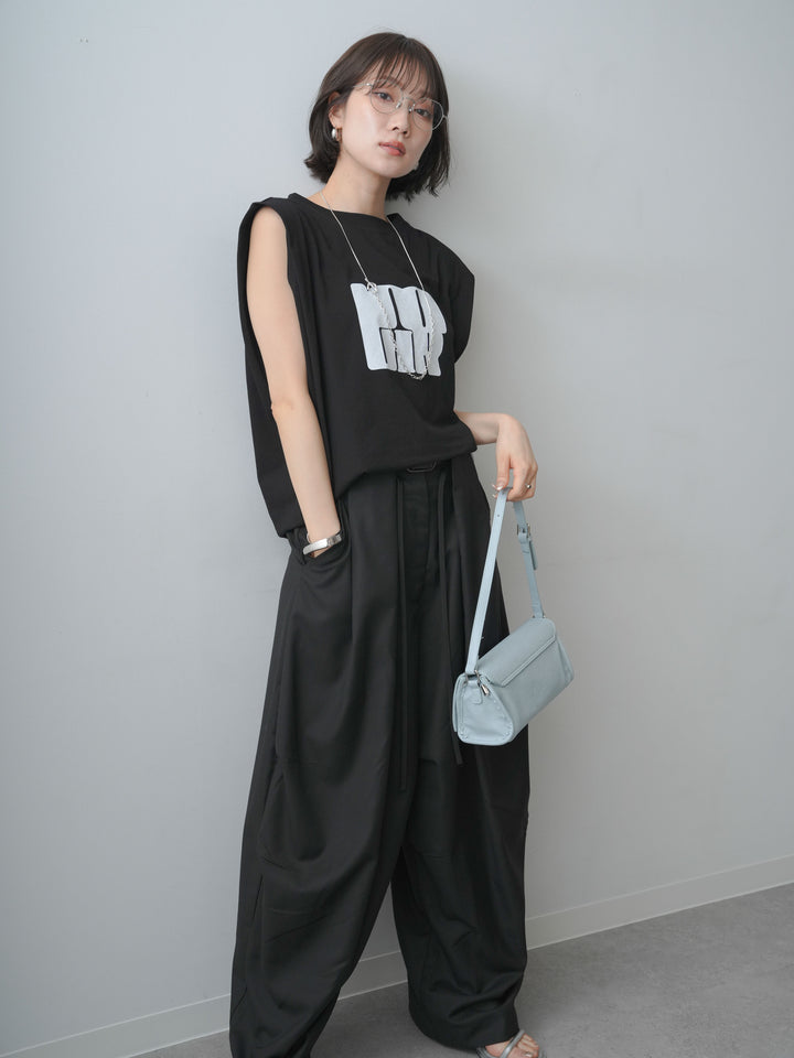 [SET]ヴィンテージロゴドロストTEE+ショルダータックノースリーブオーバーTEE(2set)