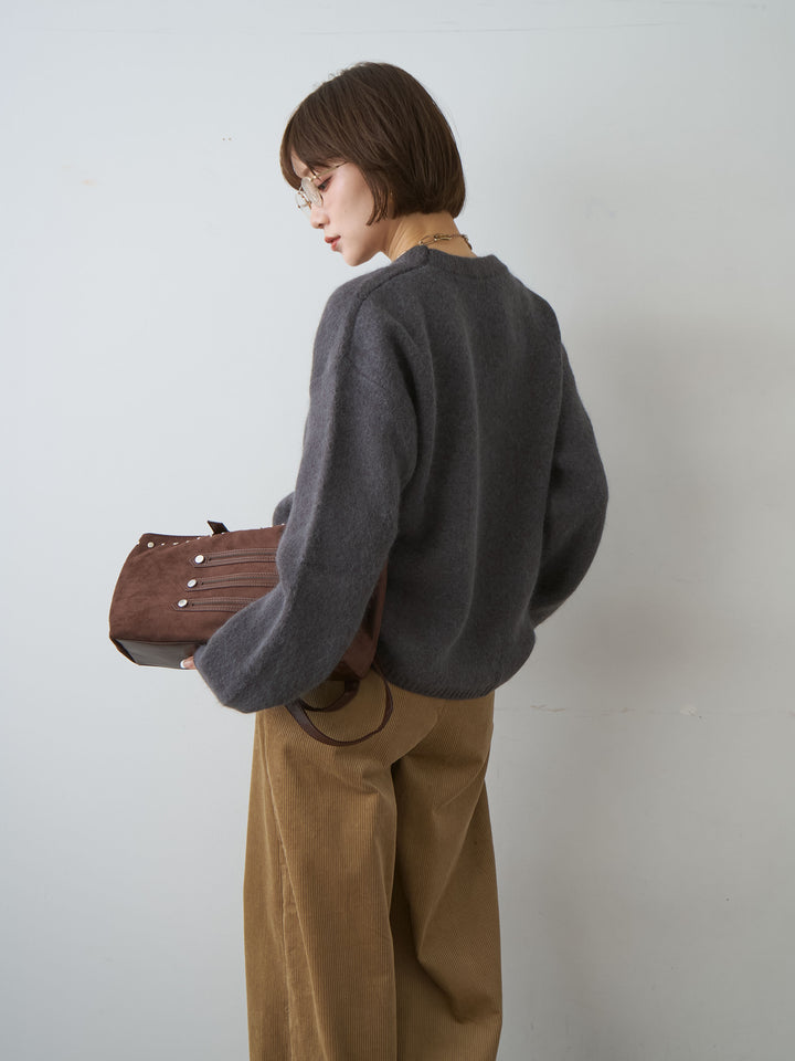 [予約]ソフトシャギークルーネックプルオーバー/darkgray