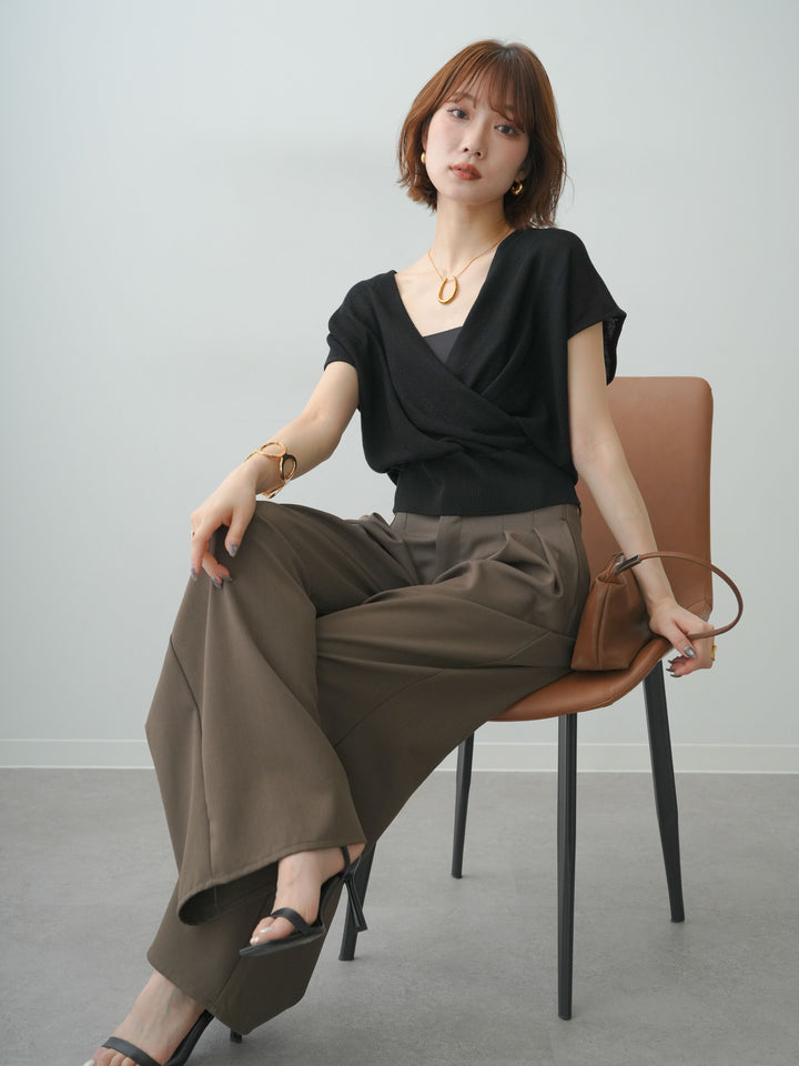 [SET]カシュクールフレンチニットトップス+カシュクールフレンチニットトップス(2set)
