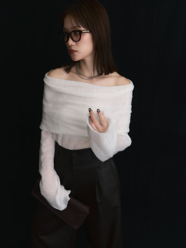 【Allure】[SET]オフショルシアーニットプルオーバー+オフショルシアーニットプルオーバー(2set)