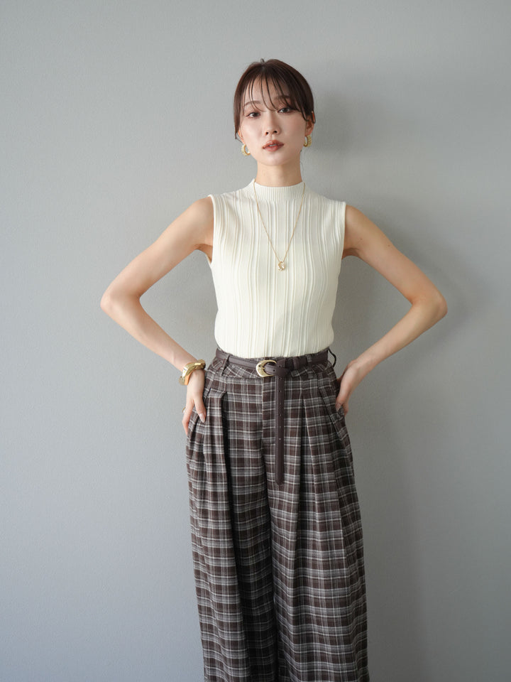 [予約]スリーブレスランダムリブニットトップス/アイボリー