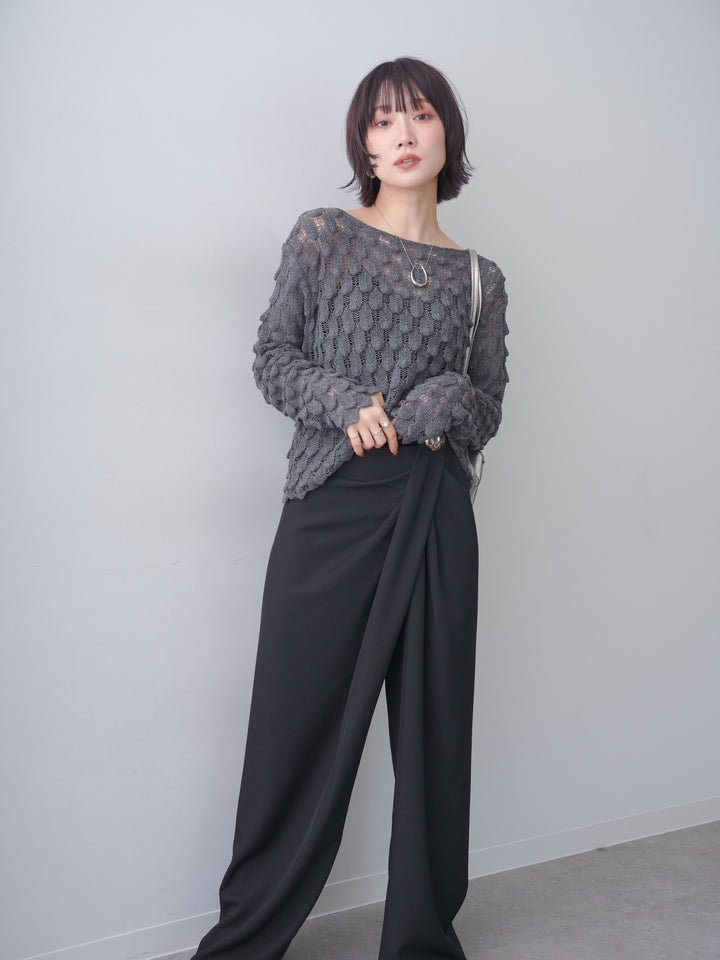 [SET]テクスチャードスカラップニットトップス+テクスチャードスカラップニットトップス(2set)