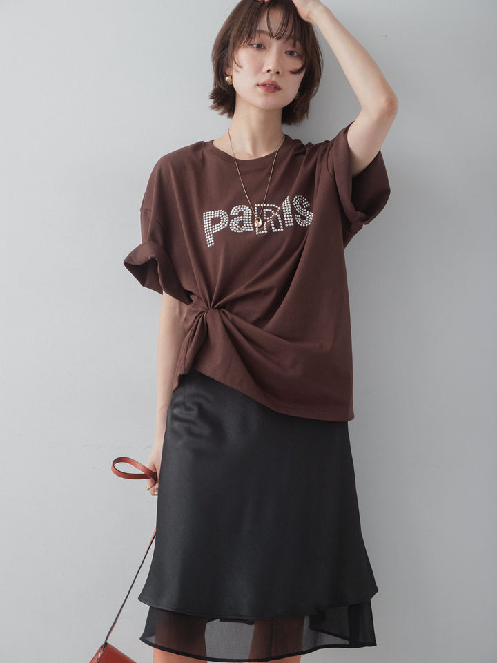 [予約]スタッズロゴTEE/brown