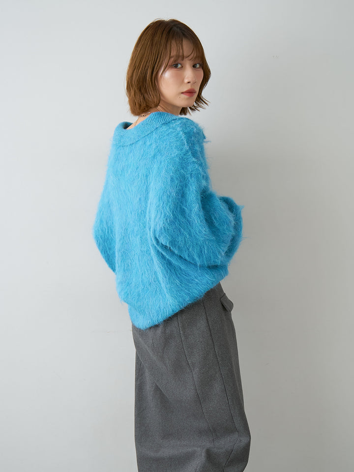 [SET]ヘンリーシャギーニットトップス+選べるアクセセット(2set)