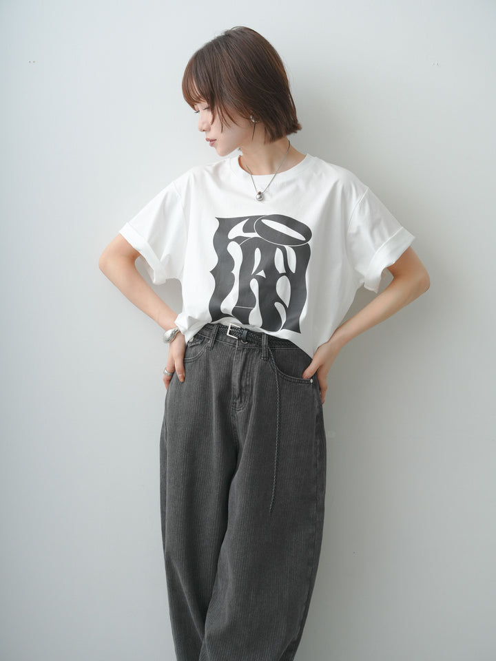 [予約]クールタッチアートロゴオーバーTEE/black