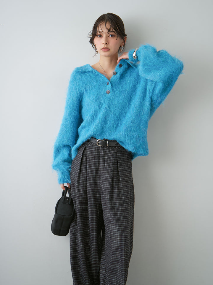[SET]ヘンリーシャギーニットトップス+ヘンリーシャギーニットトップス(2set)