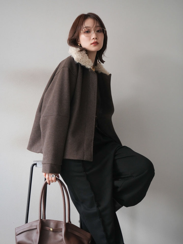 [予約]ロービングボアえりブルゾン/brown