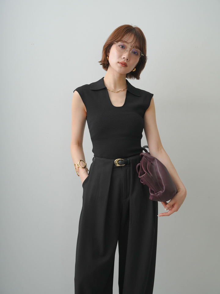 [SET]スキッパーフレンチニットトップス+スキッパーフレンチニットトップス(2set)