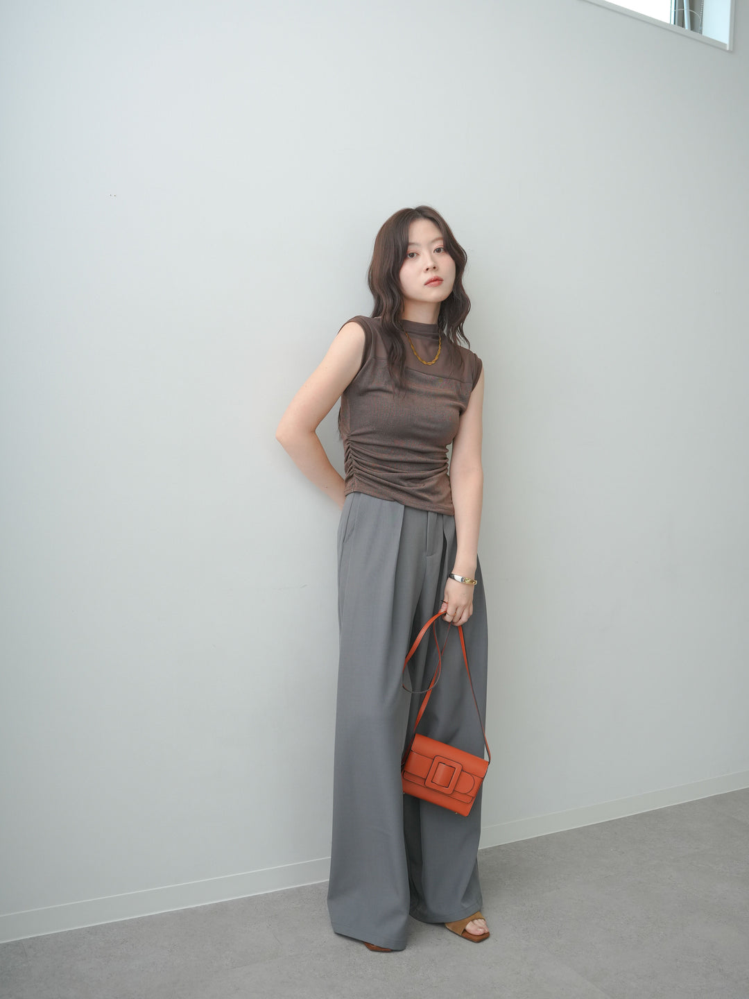 【套裝】亮片拼接薄紗上衣 + 亮片拼接薄紗上衣（兩件套裝）