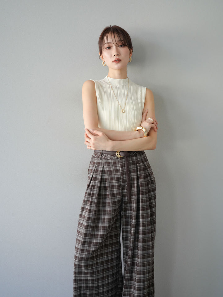 [予約]スリーブレスランダムリブニットトップス/アイボリー