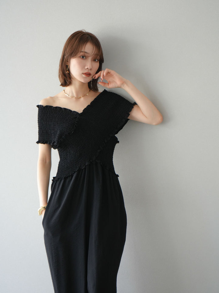 [SET]シャーリングクロスサロペット+シャーリングクロスサロペット(2set)